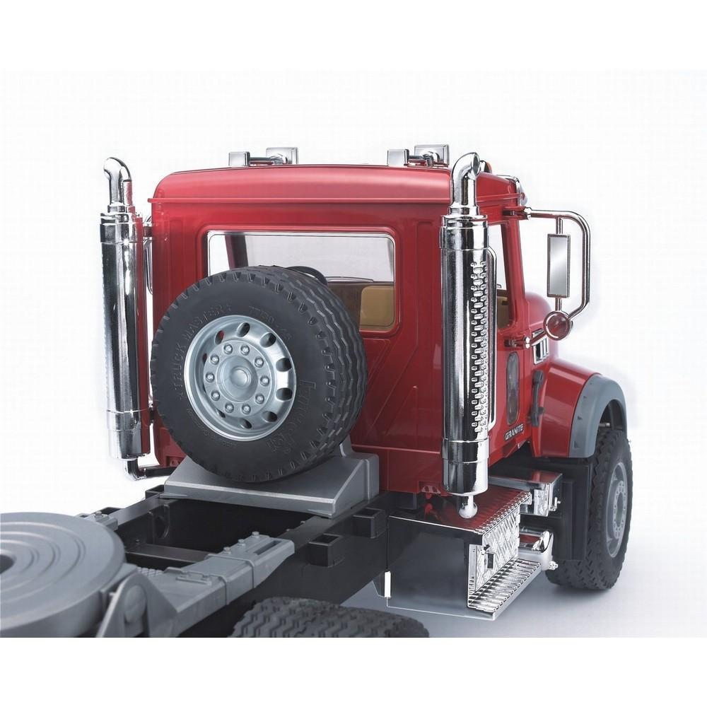 Bruder 02813 MACK Granite Flatbed Truck w/ JCB Loader Backhoe