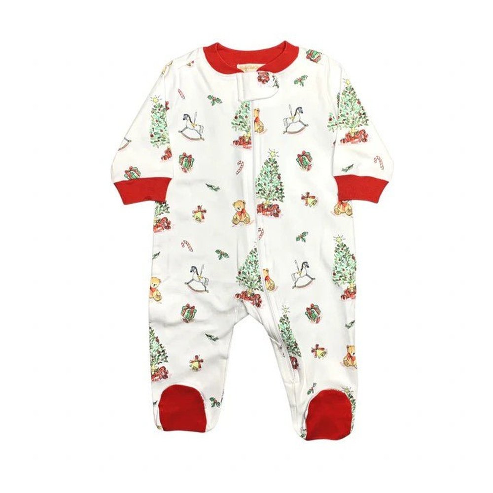 Baby Club Chic Christmas Tree Zipper Footie