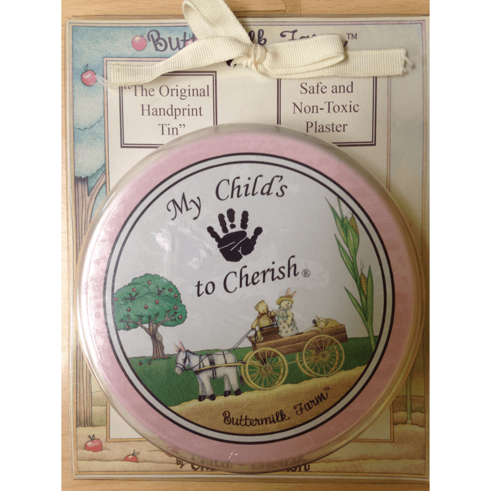 Child To Cherish Buttermilk Farm Handprint Tin