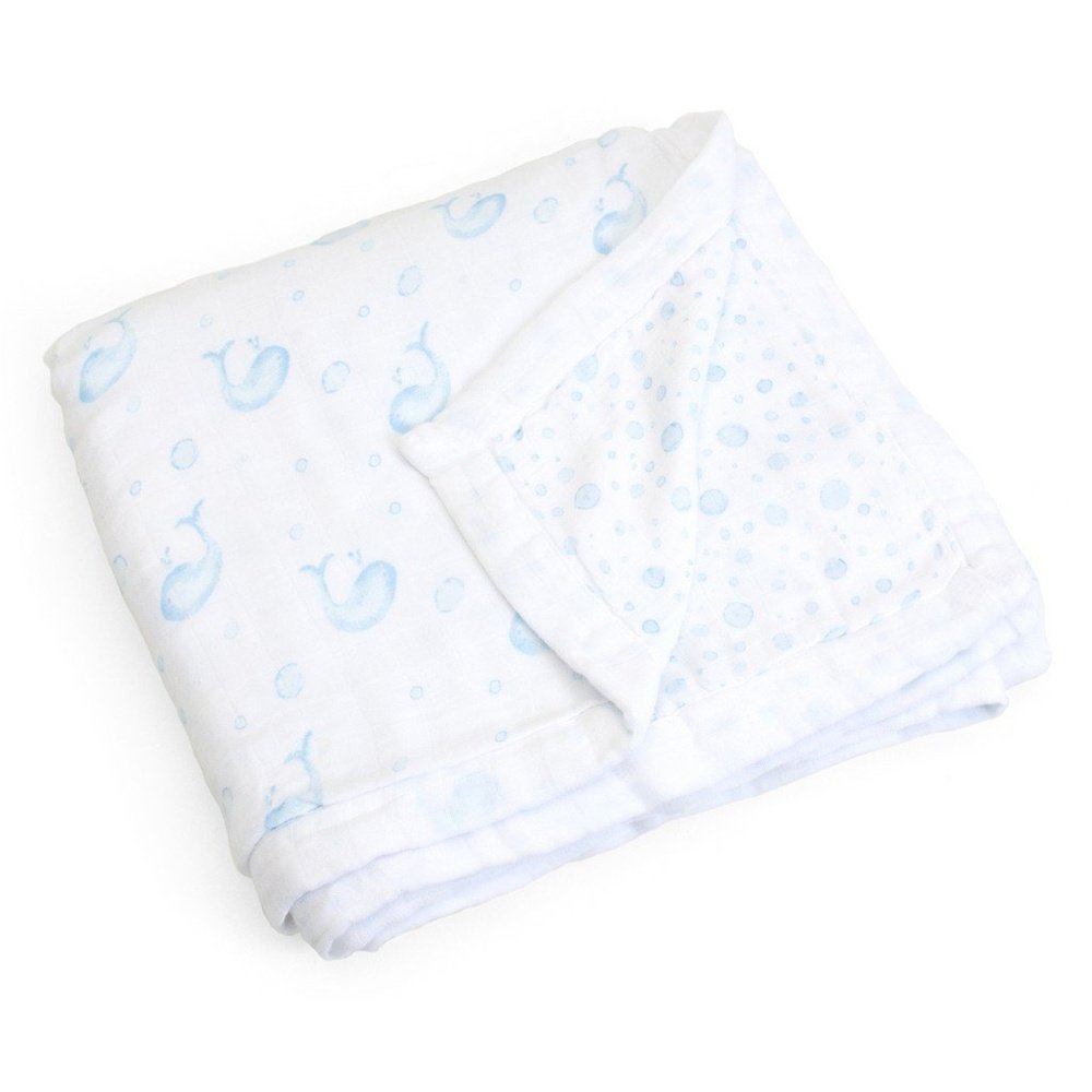 Child to Cherish Goldilocks Blanket Bubble and Whales Blue