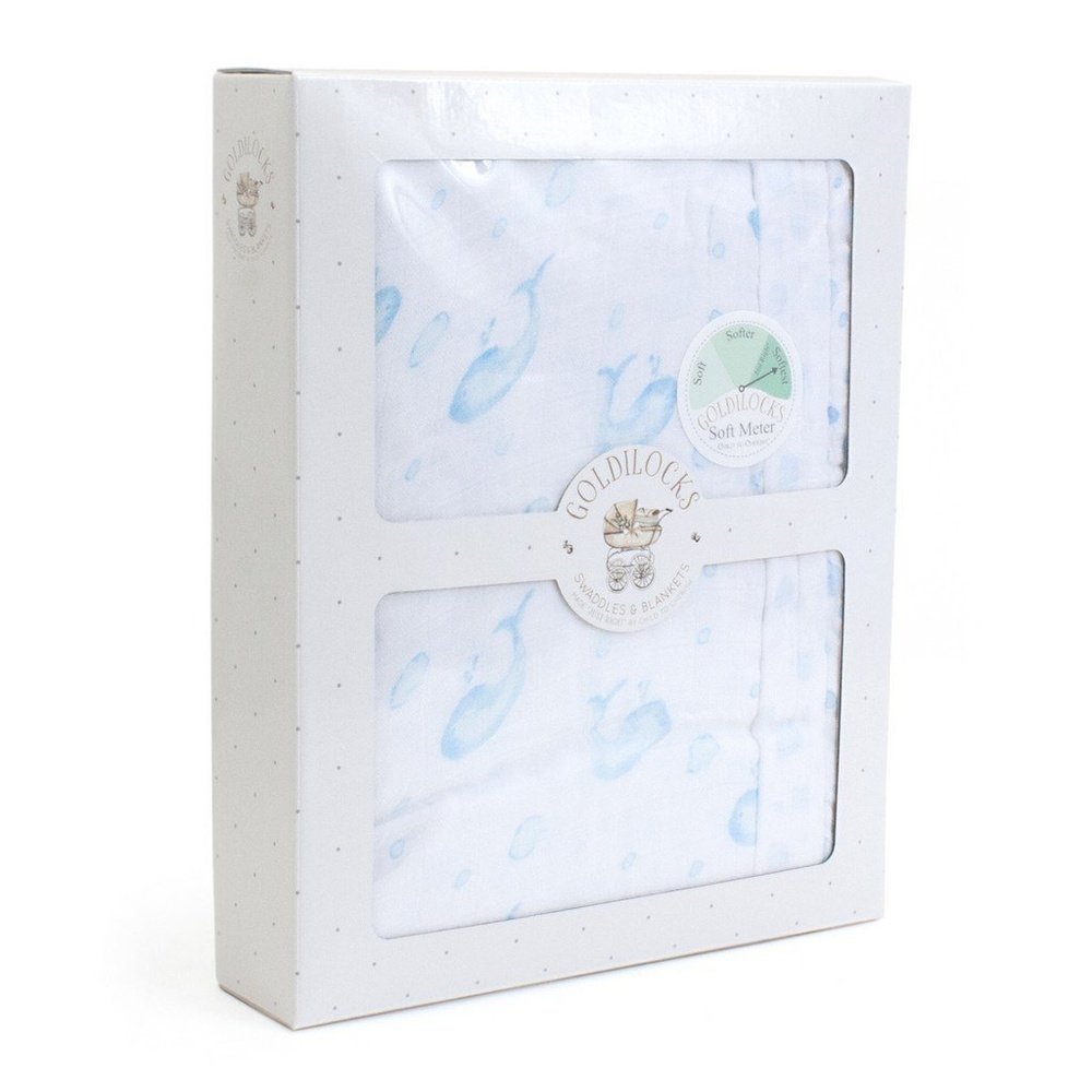 Child to Cherish Goldilocks Blanket Bubble and Whales Blue