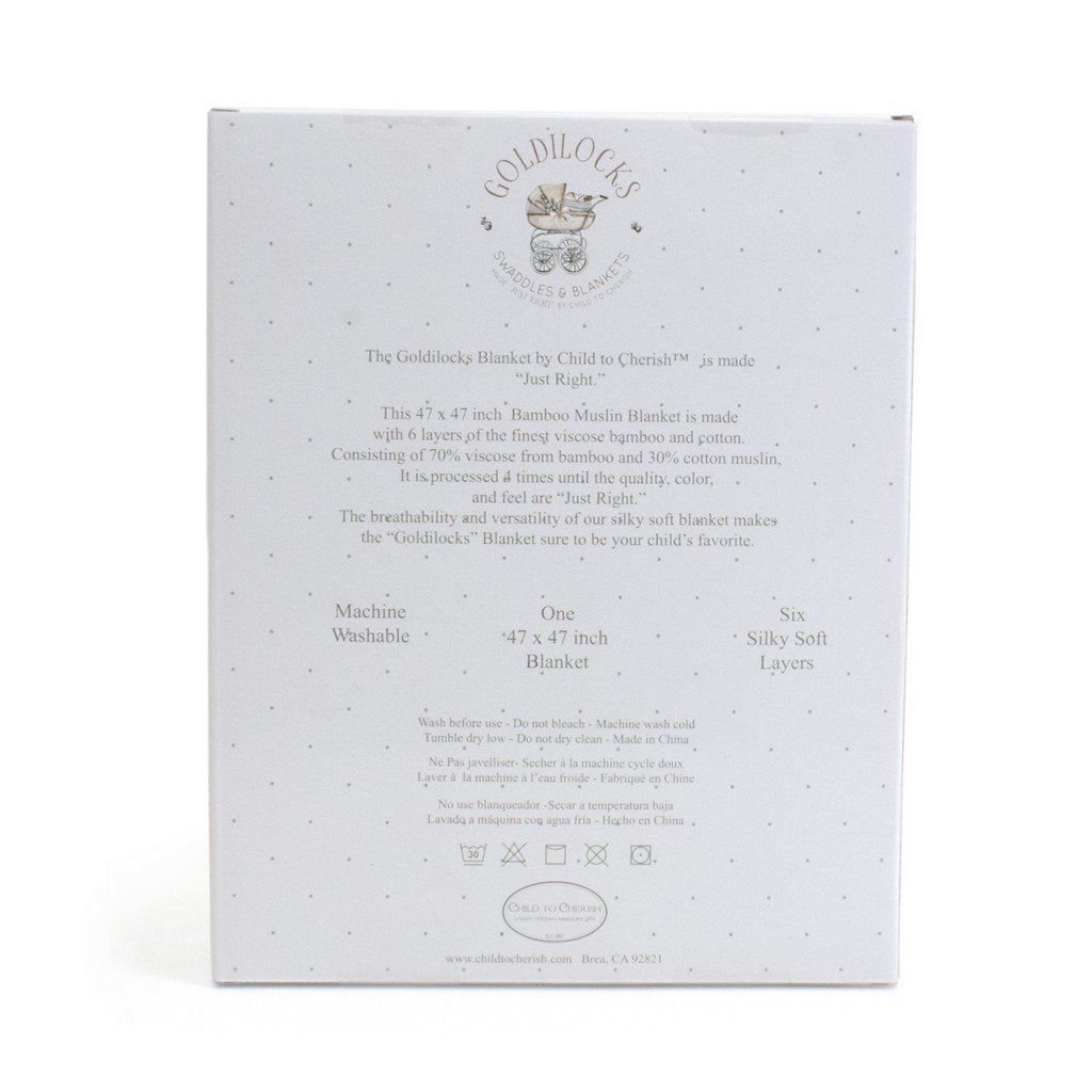 Child to Cherish Goldilocks Blanket Elephant and Bubbles Gray