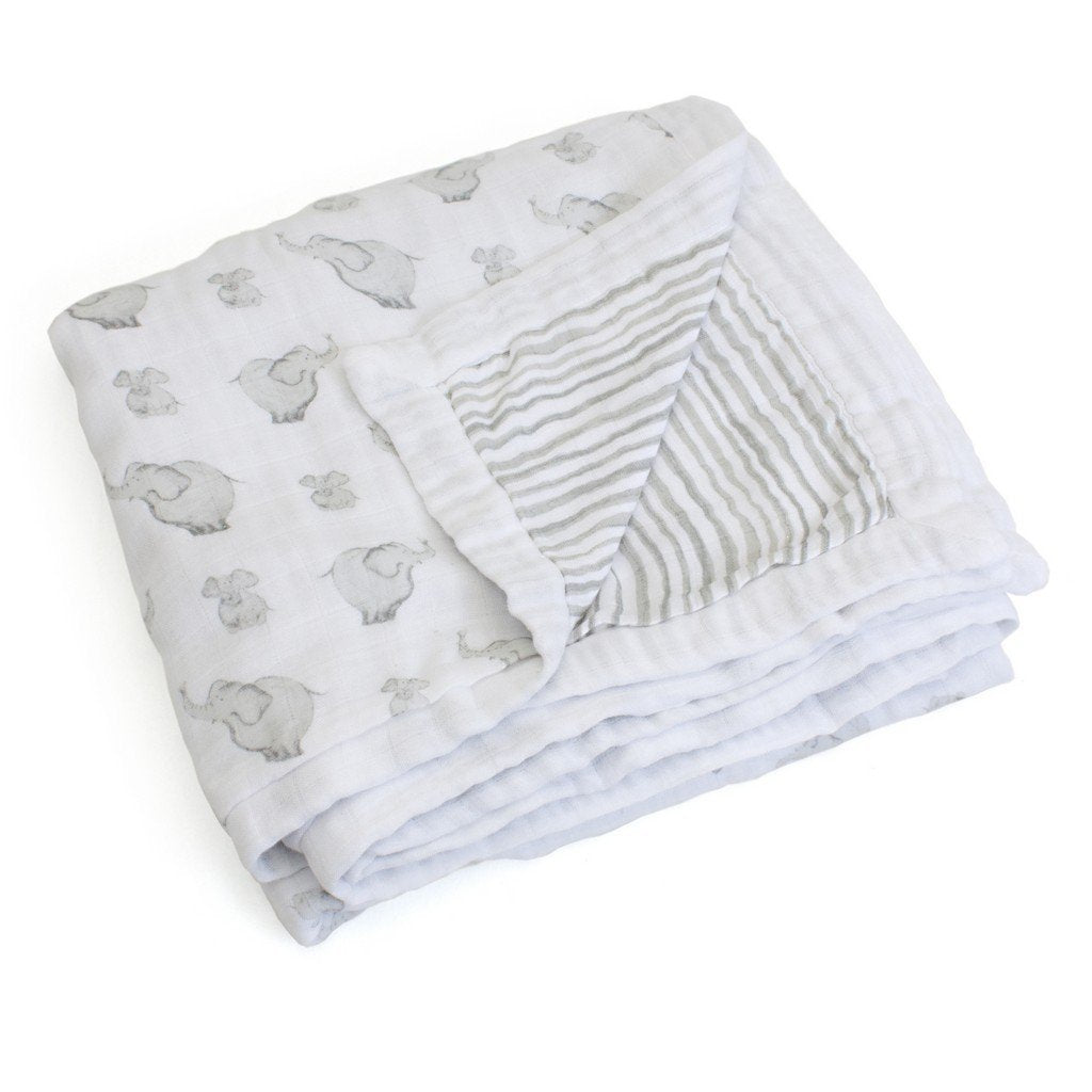 Child to Cherish Goldilocks Blanket Elephant and Bubbles Gray