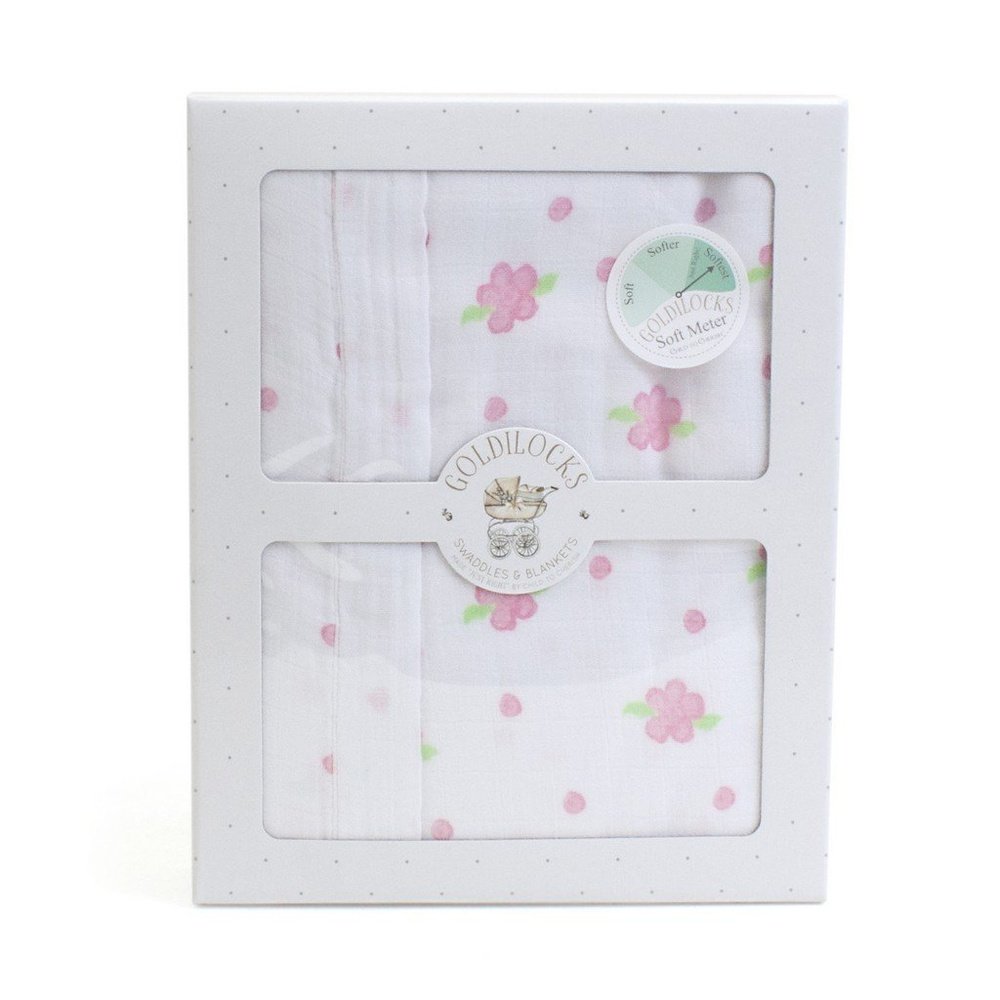Child to Cherish Goldilocks Blanket Rosebuds and Dots Pink