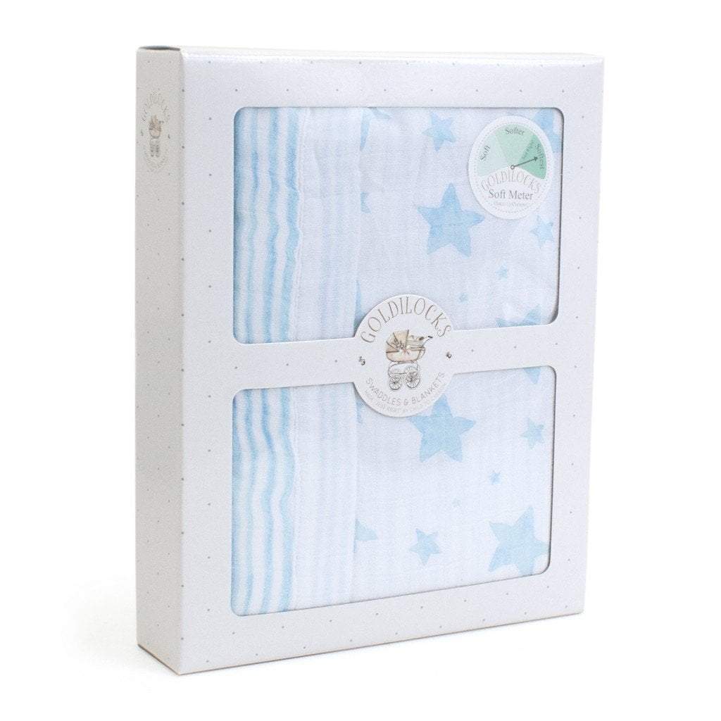Child to Cherish Goldilocks Blanket Stars and Stripes Blue