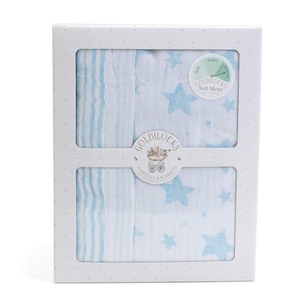Child to Cherish Goldilocks Blanket Stars and Stripes Blue
