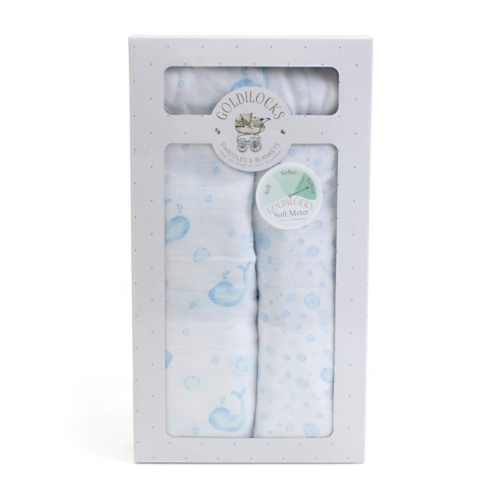Child to Cherish Goldilocks Swaddle Blanket Bubble & Whales