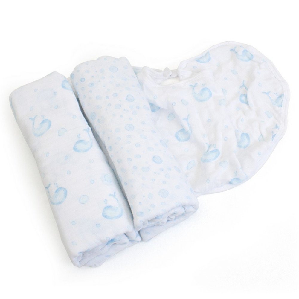 Child to Cherish Goldilocks Swaddle Blanket Bubble & Whales