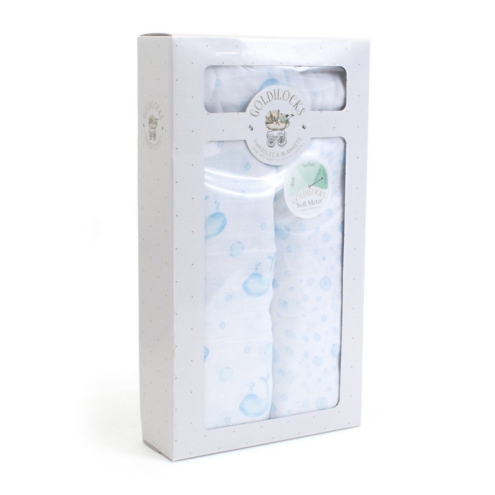 Child to Cherish Goldilocks Swaddle Blanket Bubble & Whales
