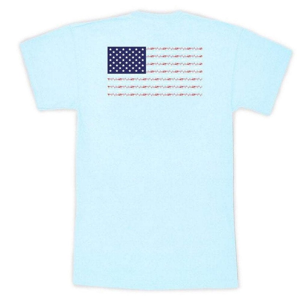 Coastal Cotton Youth Cotton Short Sleeve Shirt American Flag Sky