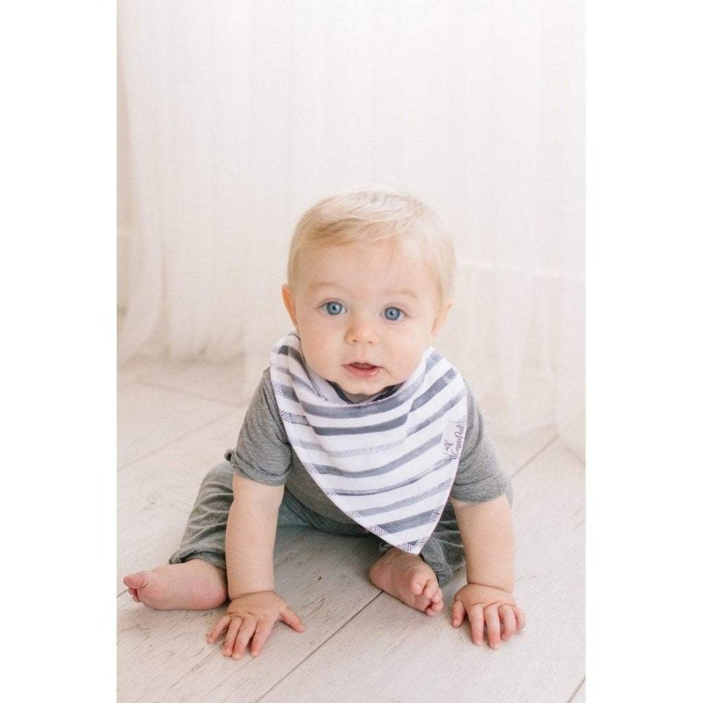 Copper Pearl Noah Grey Stripes Bandana Bib