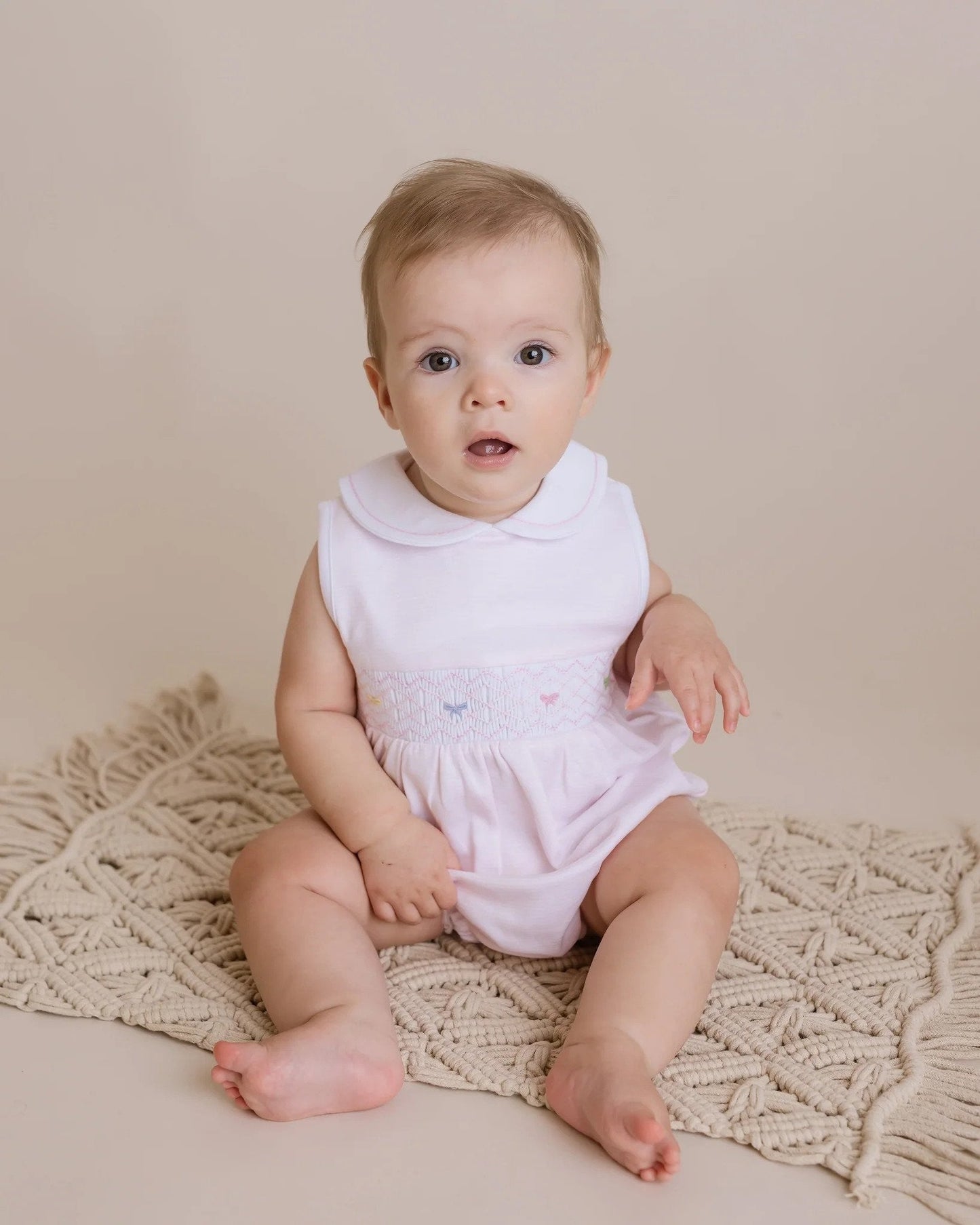 Cuclie Apparel Cuclie Bow Smocked Bubble Romper