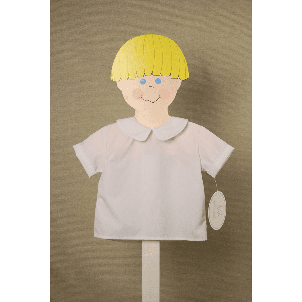Funtasia White Short Sleeve Peter Pan Collar Boys Shirt