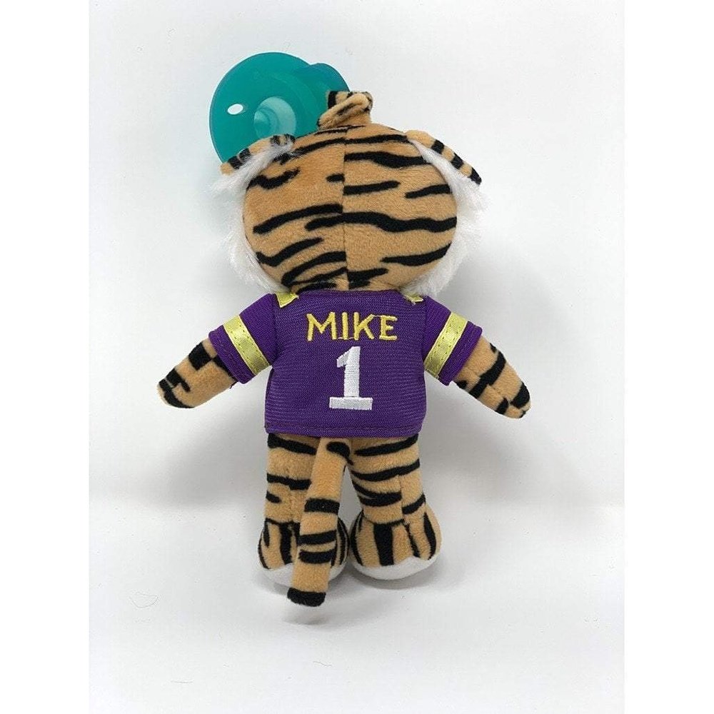 Gamezies LSU Mike the Tiger Plush Pacifier Holder with Detachable Pacifier