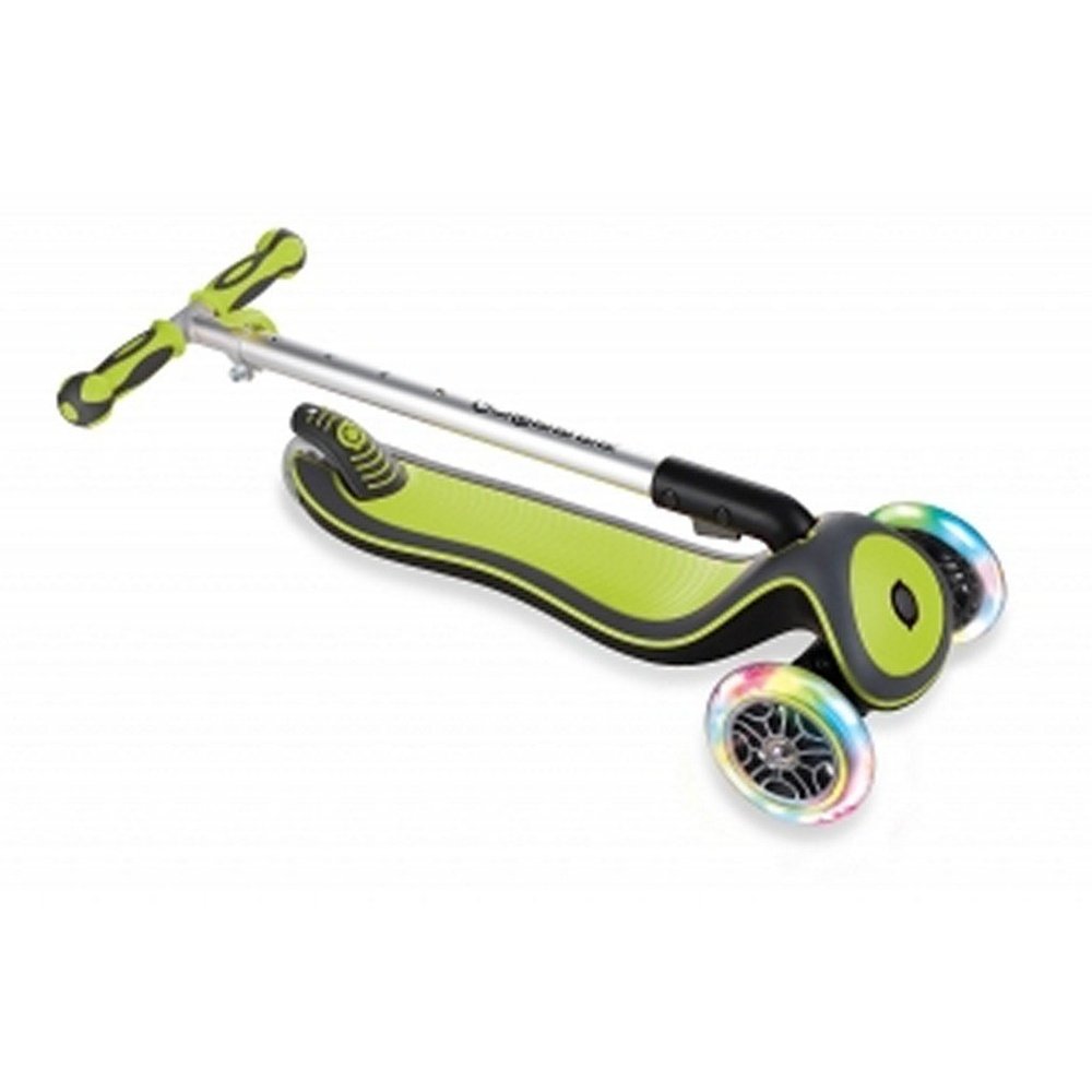 Globber Elite Deluxe Lights Scooter Lime Green