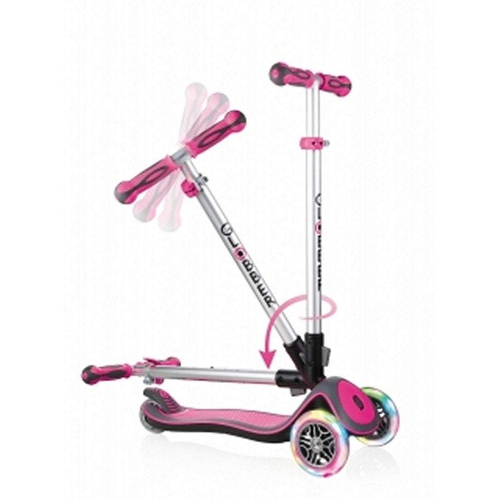 Globber Elite Deluxe Lights Scooter Pink