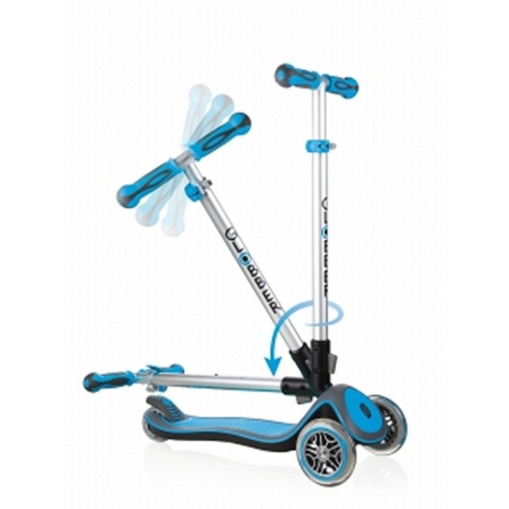 Globber Elite Deluxe Lights Scooter Sky Blue