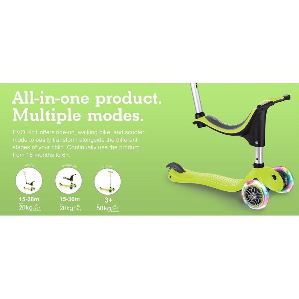 Globber Evo 4 IN 1 Lights Scooter Navy Blue