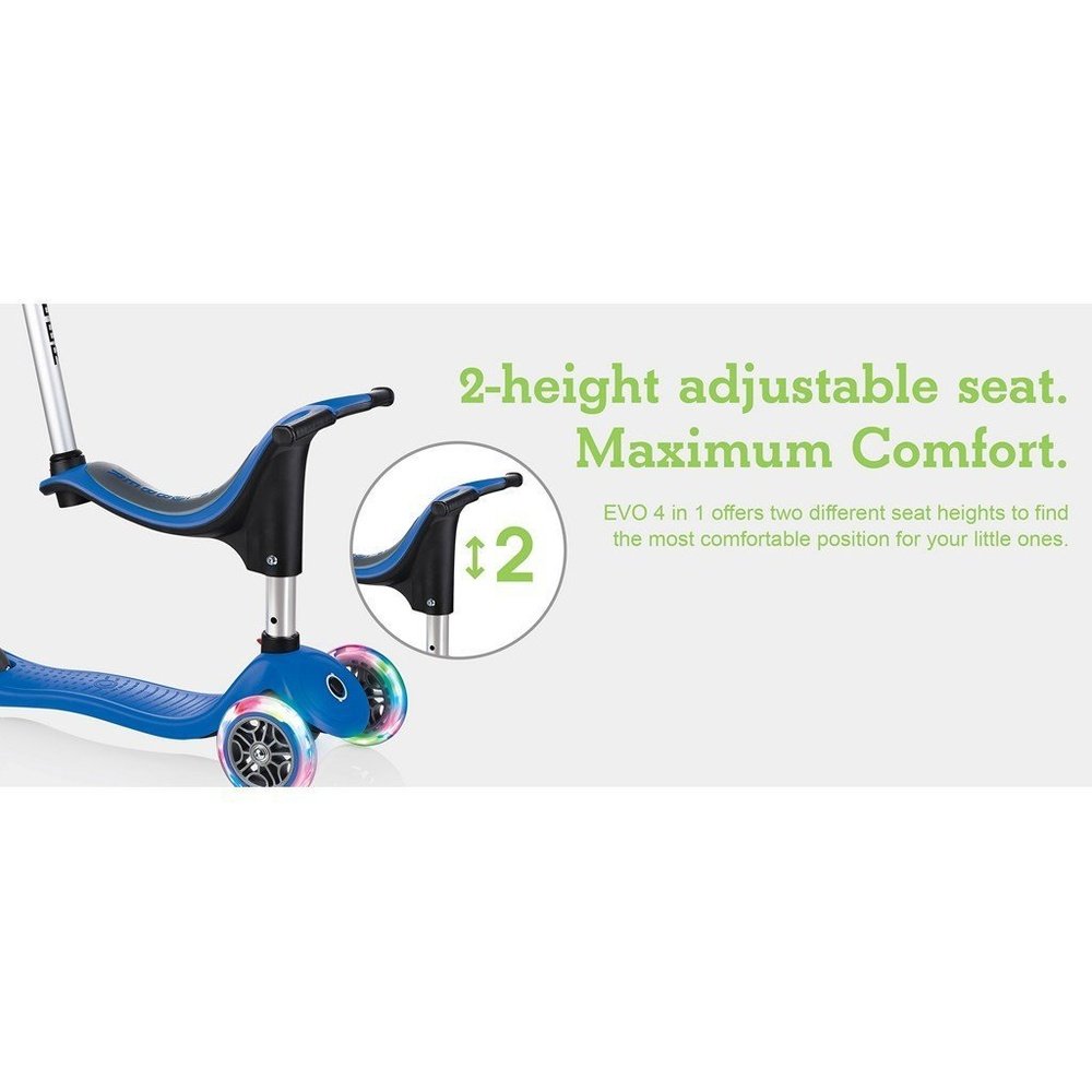 Globber Evo 4 IN 1 Lights Scooter Navy Blue