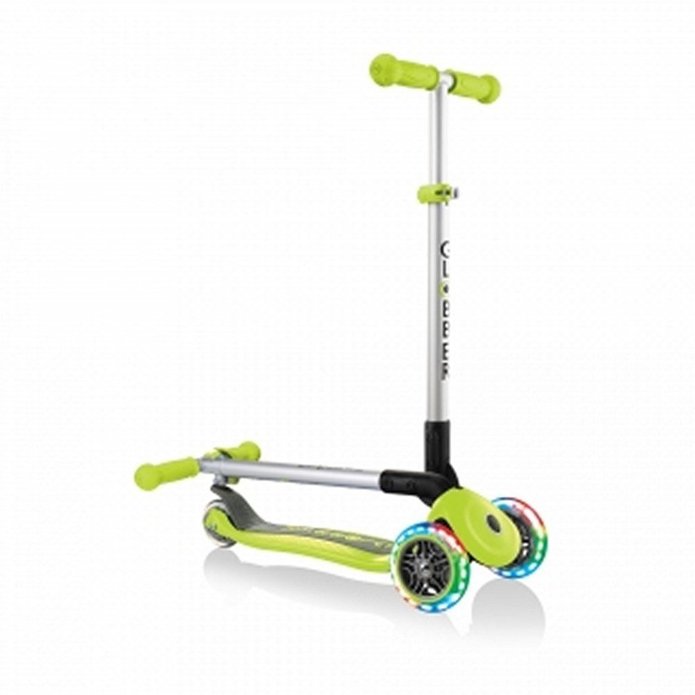 Globber Primo Foldable Lights Scooter Lime Green