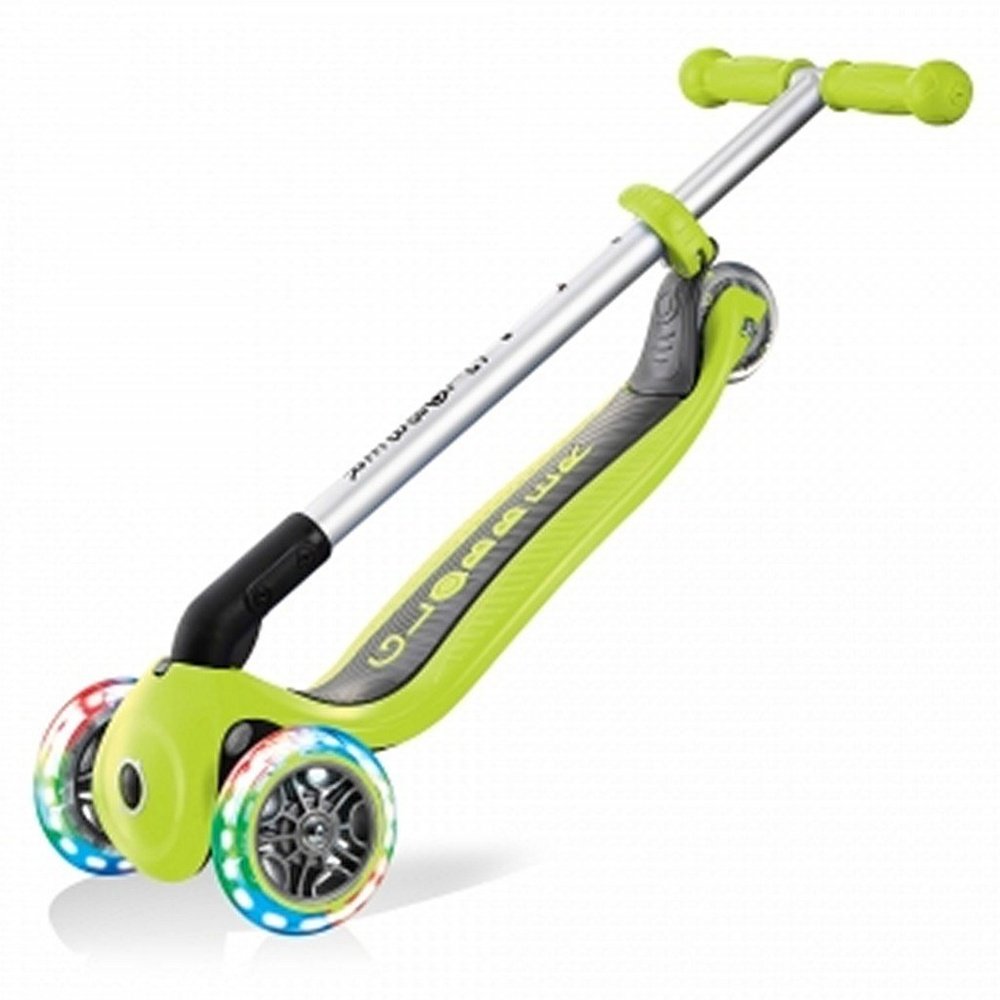 Globber Primo Foldable Lights Scooter Lime Green