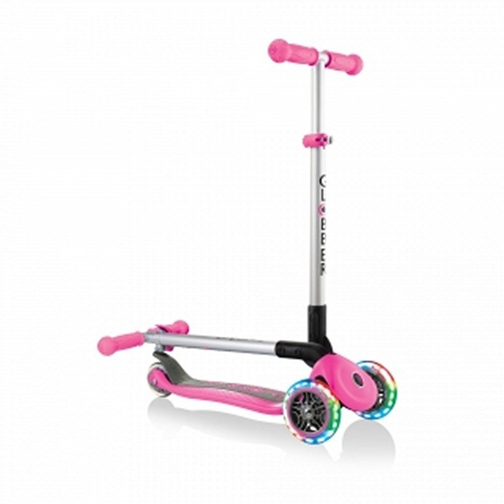 Globber Primo Foldable Lights Scooter Pink