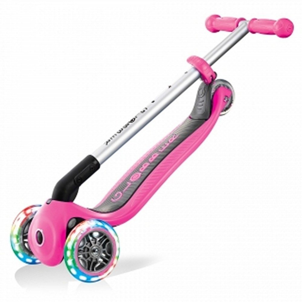 Globber Primo Foldable Lights Scooter Pink