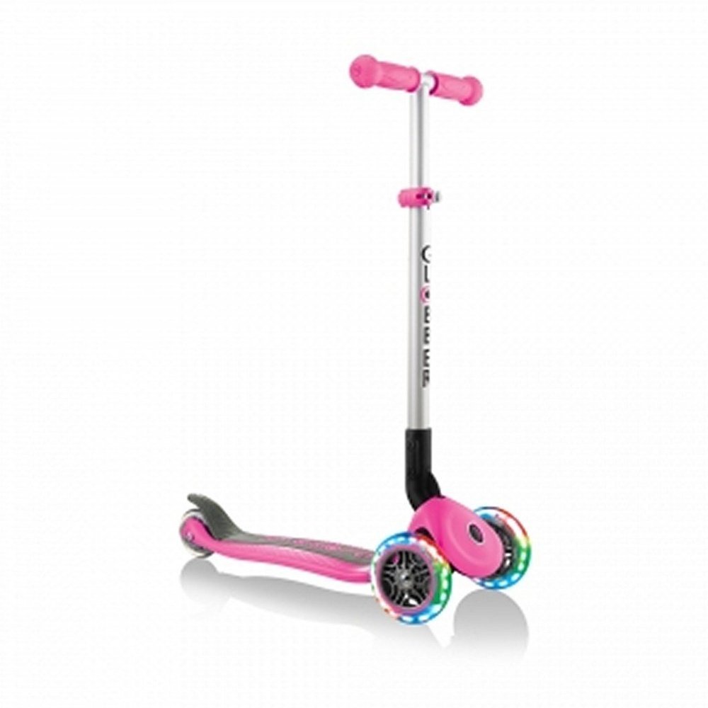 Globber Primo Foldable Lights Scooter Pink