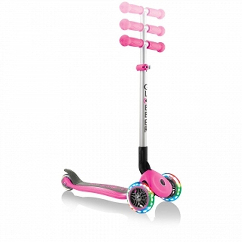 Globber Primo Foldable Lights Scooter Pink