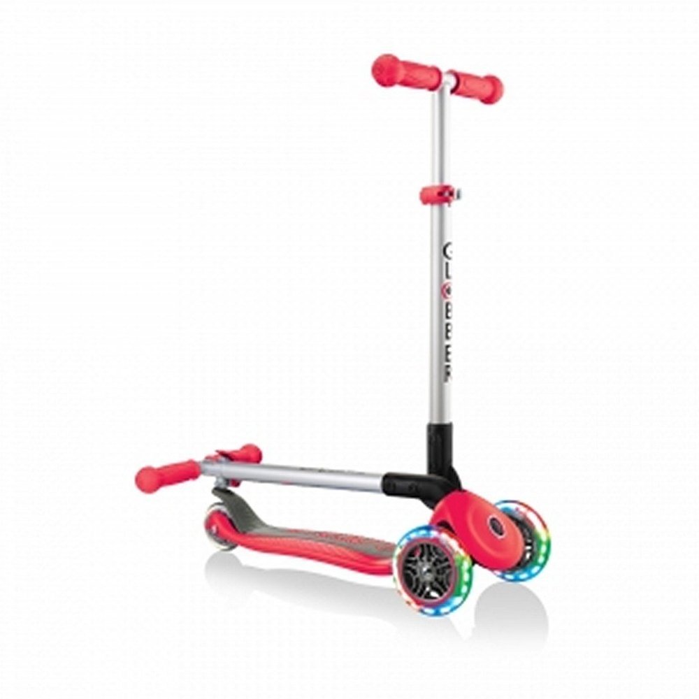 Globber Primo Foldable Lights Scooter Red