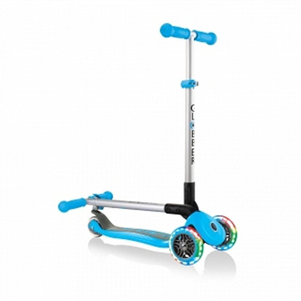 Globber Primo Foldable Lights Scooter Sky Blue