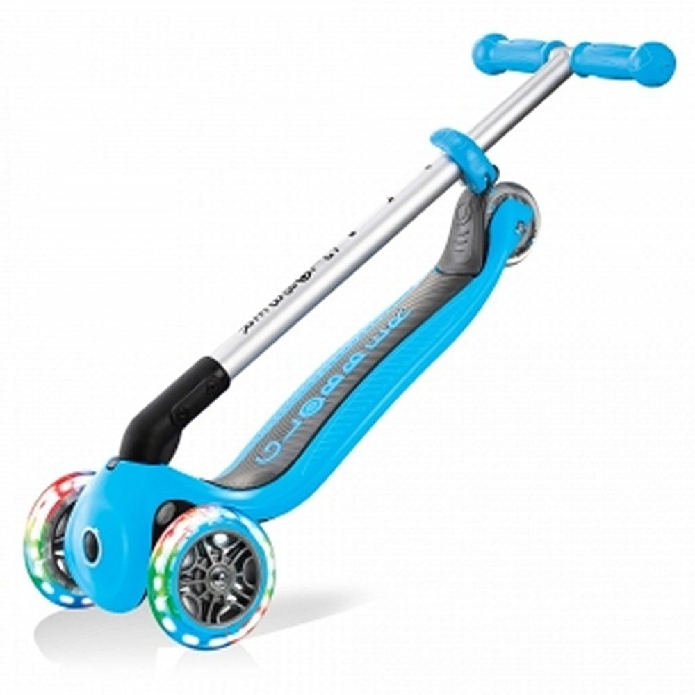 Globber Primo Foldable Lights Scooter Sky Blue