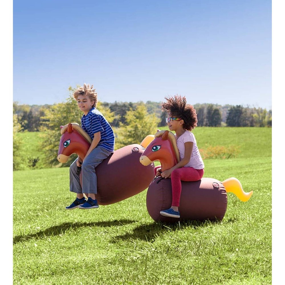 Hearth Song Inflatable Ride-On Hop ‘n Go Horses, Set of 2