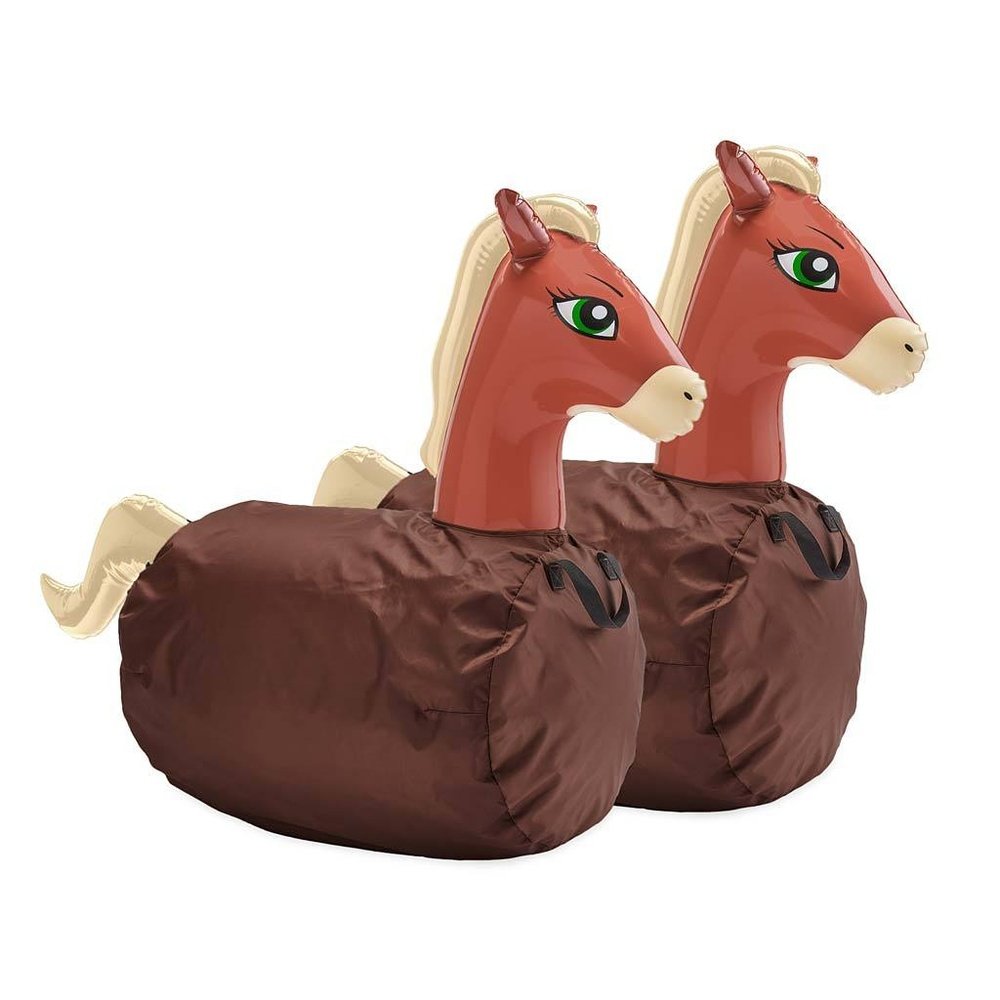 Hearth Song Inflatable Ride-On Hop ‘n Go Horses, Set of 2
