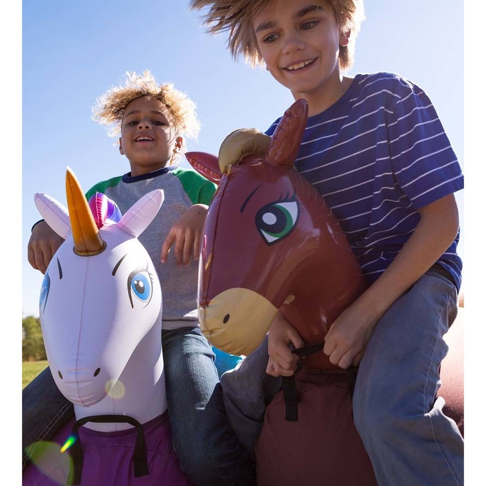 Hearth Song Inflatable Ride-On Hop ‘n Go Horses, Set of 2