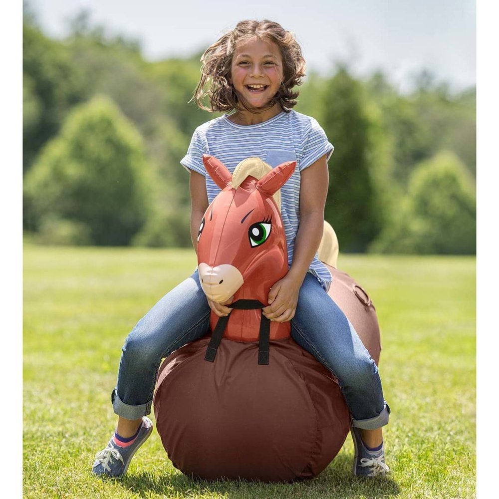 Hearth Song Inflatable Ride-On Hop ‘n Go Horses, Set of 2