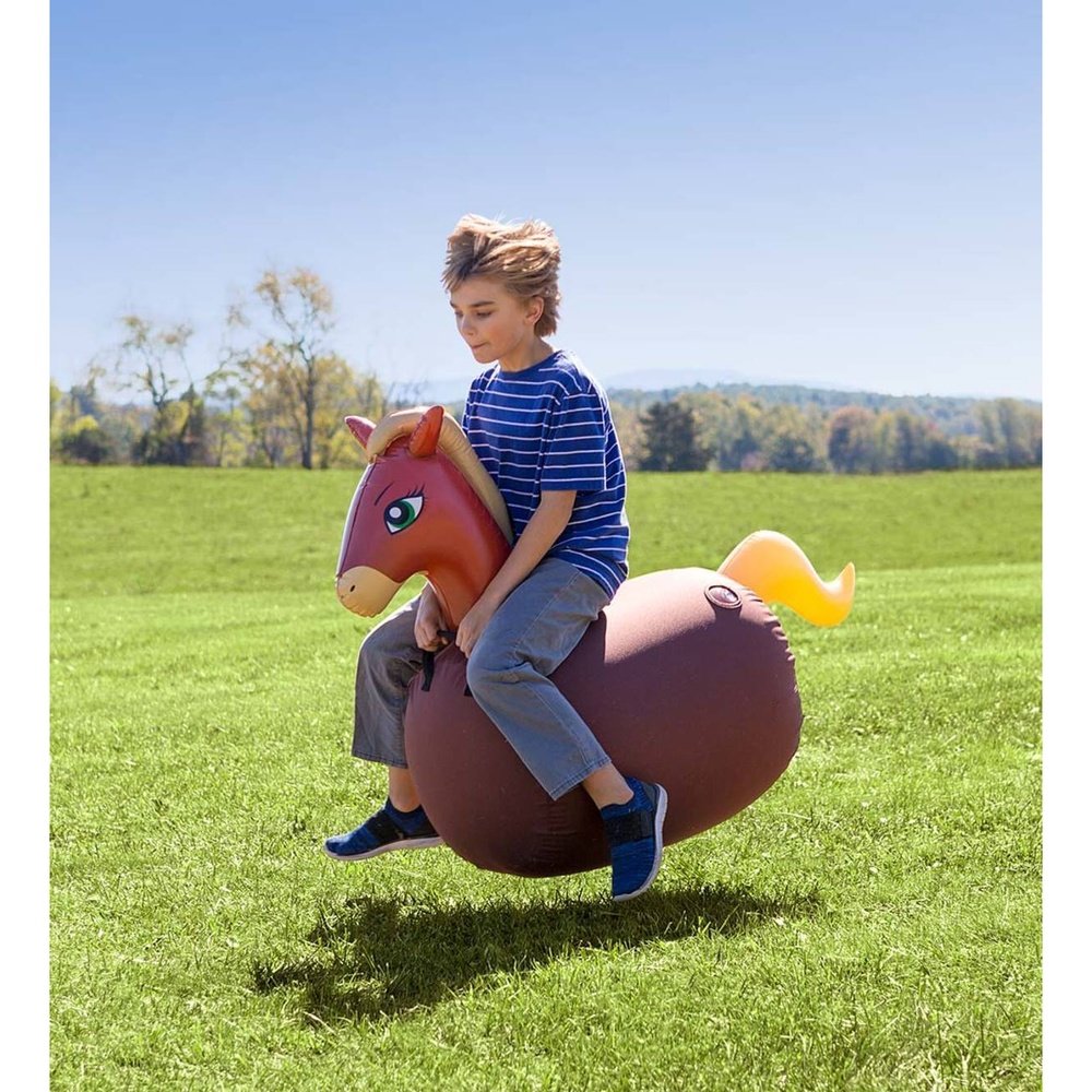 Hearth Song Inflatable Ride-On Hop ‘n Go Horses, Set of 2