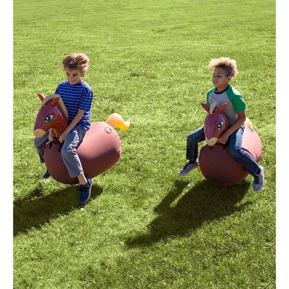 Hearth Song Inflatable Ride-On Hop ‘n Go Horses, Set of 2