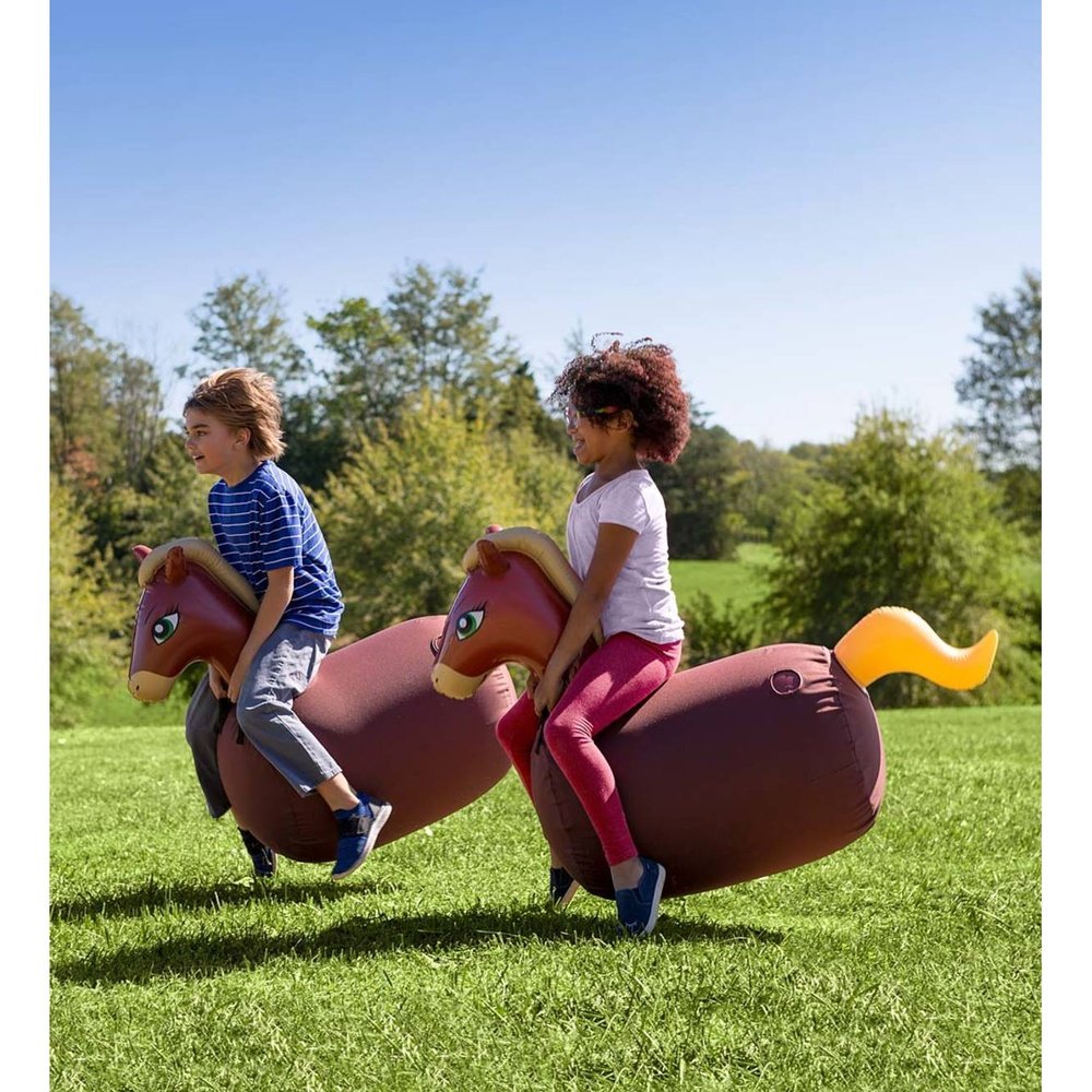 Hearth Song Inflatable Ride-On Hop ‘n Go Horses, Set of 2