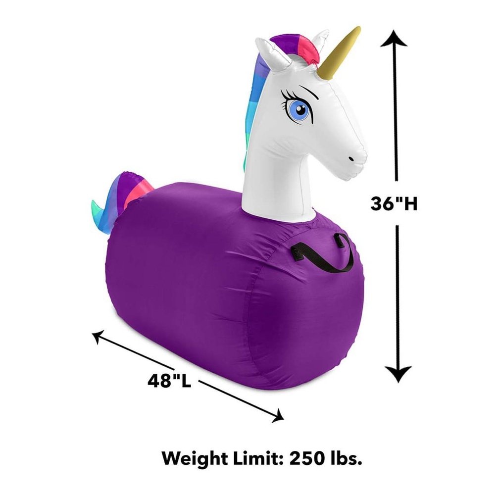 Hearth Song Inflatable Ride-On Hop ‘n Go Unicorns, Set of 2