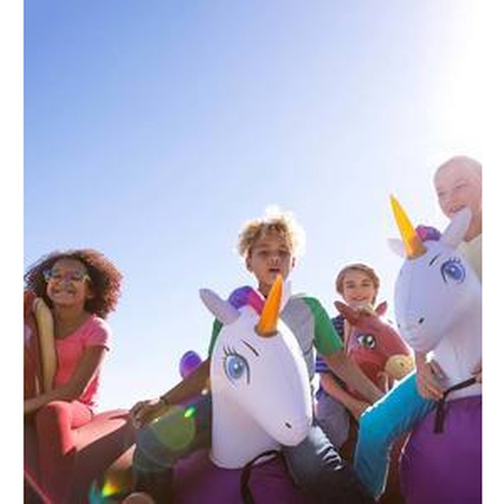 Hearth Song Inflatable Ride-On Hop ‘n Go Unicorns, Set of 2