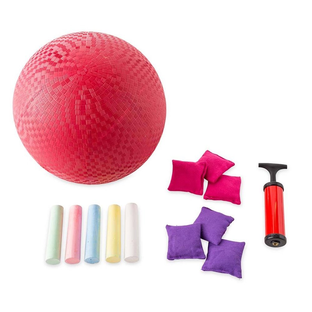 Hearth Song Playground Classic Games Set-Kickball, Hopscotch, and 4-Square
