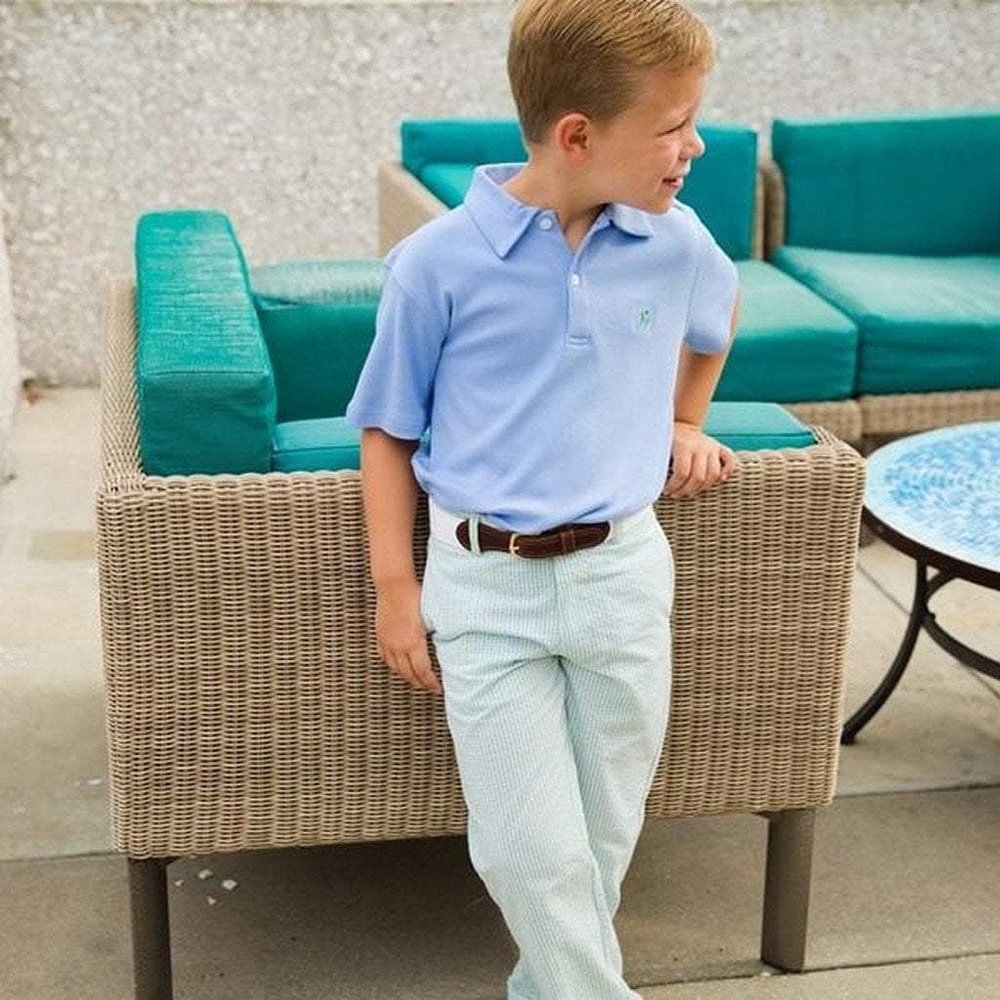 J Bailey by Bailey Boys Henry Polo Shirt Light Blue Knit