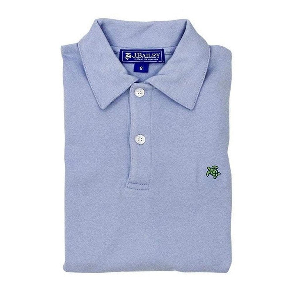 J Bailey by Bailey Boys Henry Polo Shirt Light Blue Knit