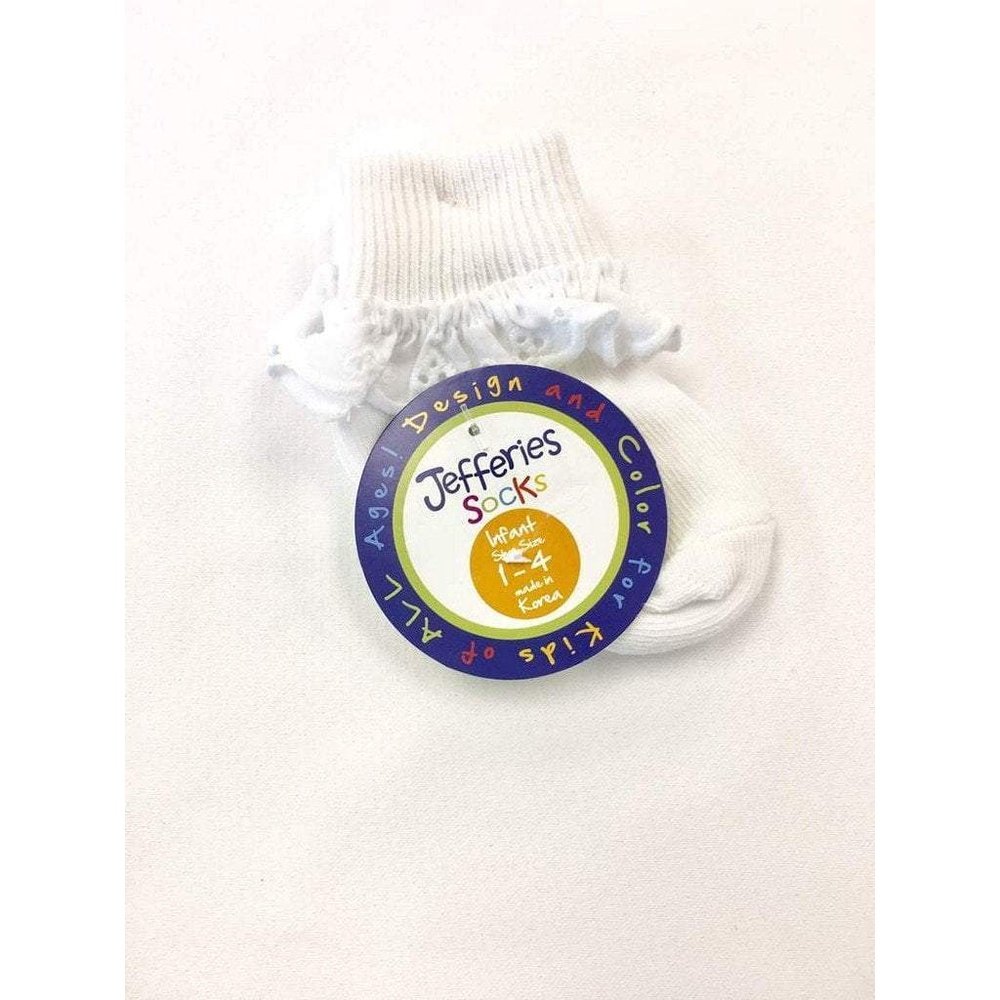 Jefferies Socks Girls White Eyelet Sock