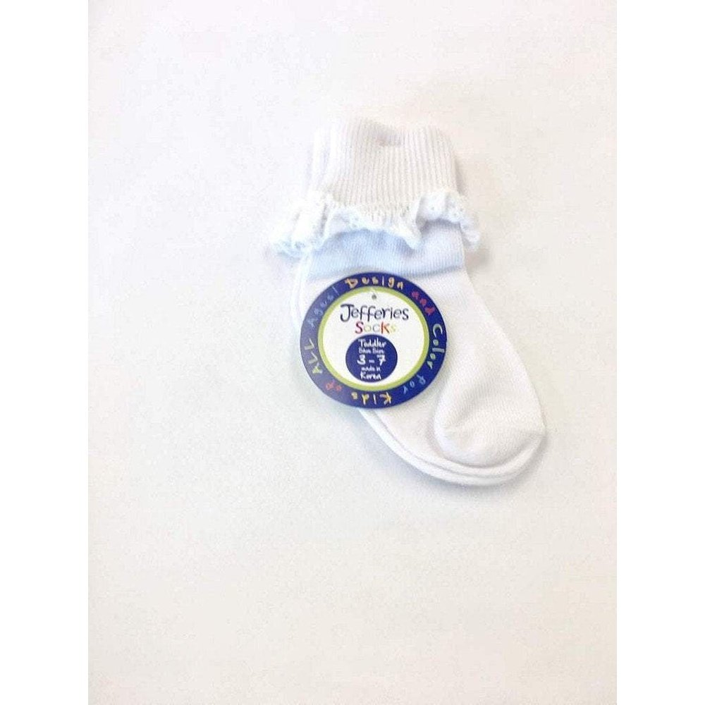 Jefferies Socks Girls White Eyelet Sock