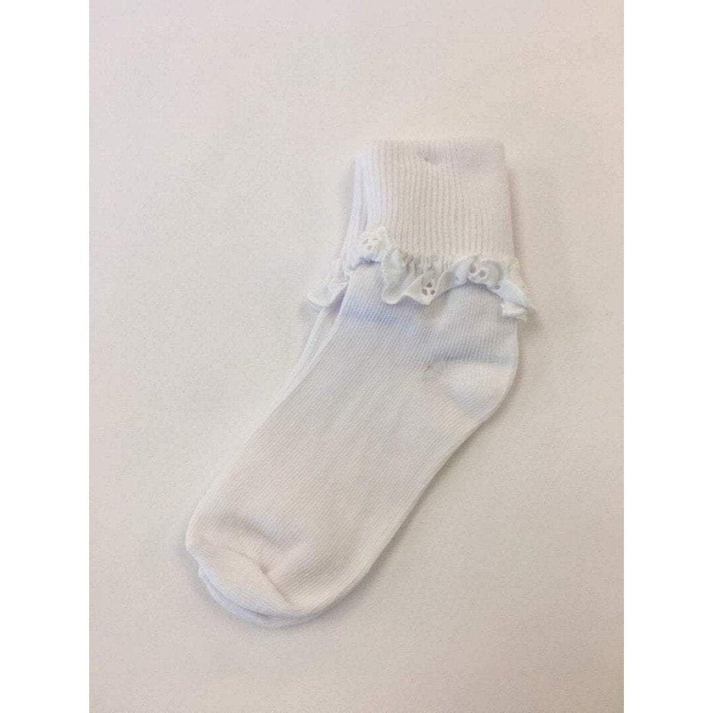 Jefferies Socks Girls White Eyelet Sock