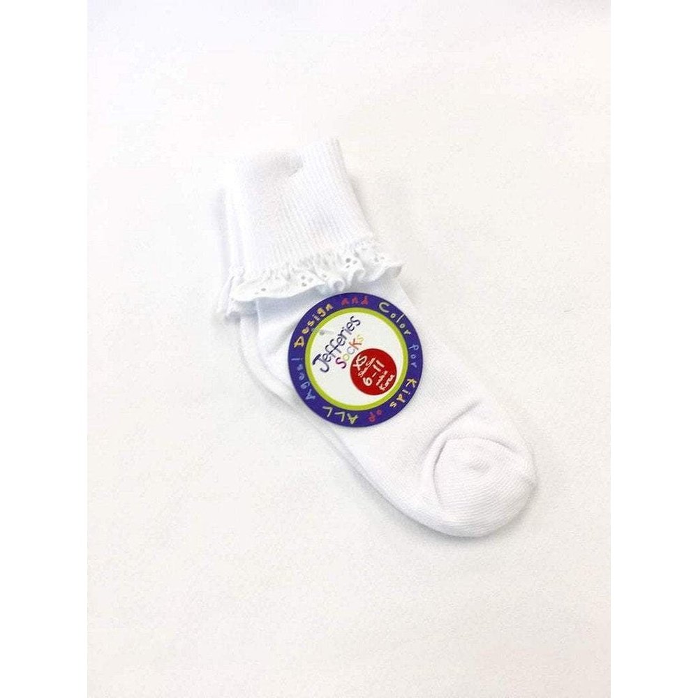 Jefferies Socks Girls White Eyelet Sock