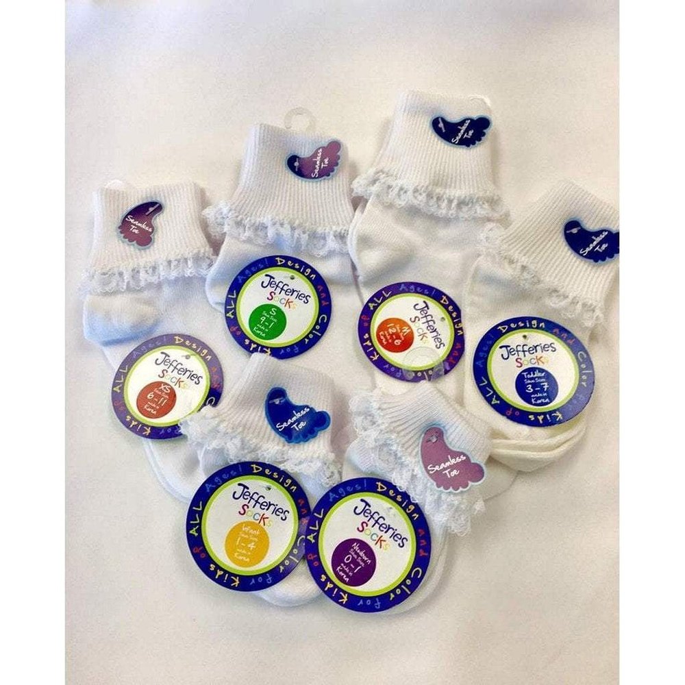 Jefferies Socks Girls White Lace Sock