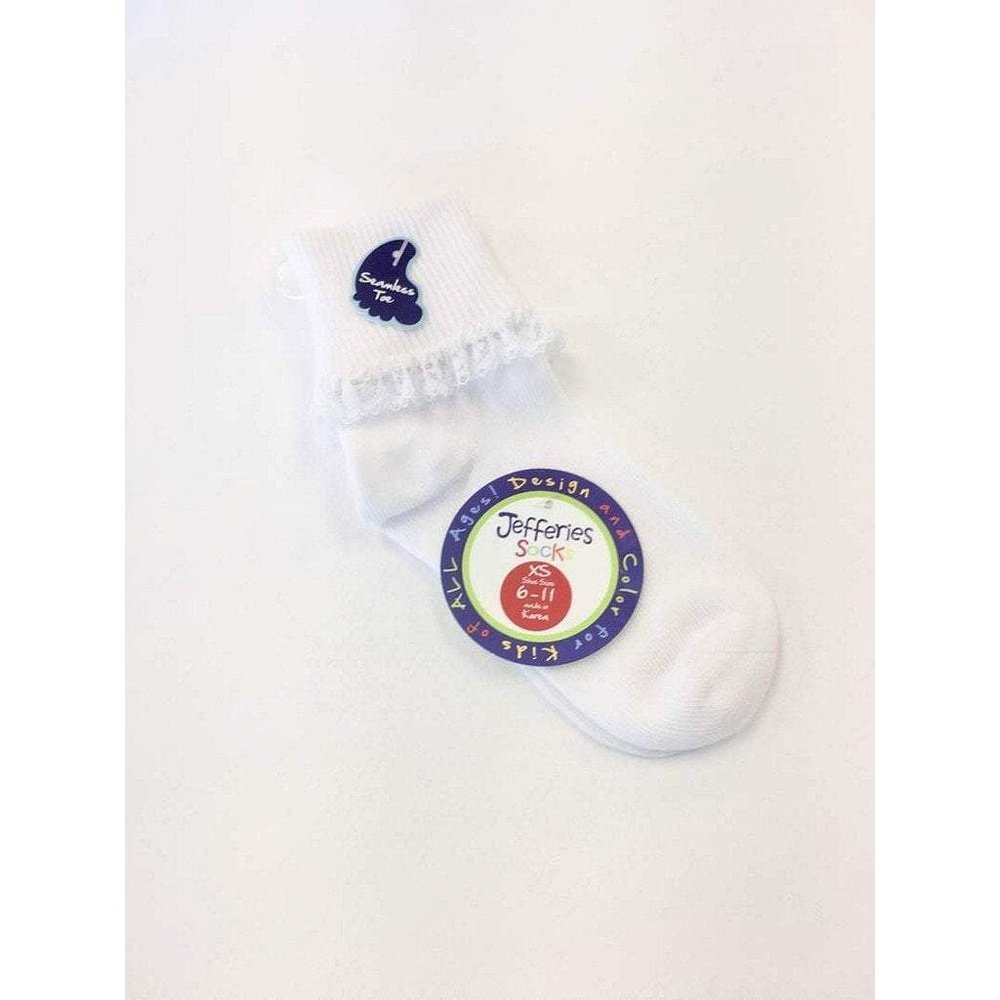 Jefferies Socks Girls White Lace Sock